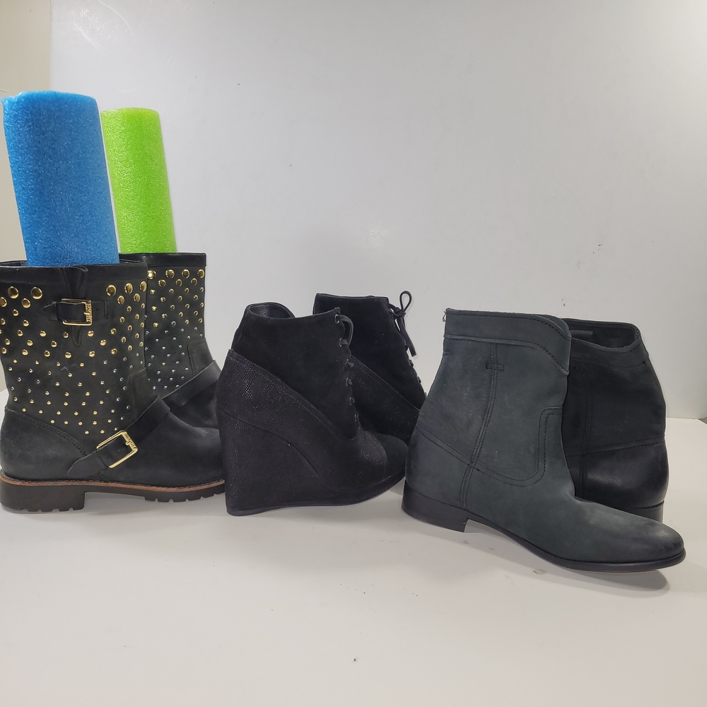 Stuart Weitzman Frye Sperry Black and Gray Women Ankle Boots & Booties Size 7